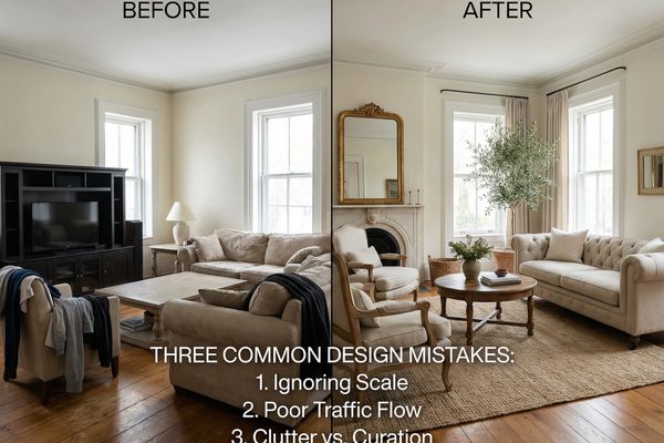 Salon avec mobilier bien agencé — épisode Les 3 erreurs de salon à éviter par Pauline Dumont