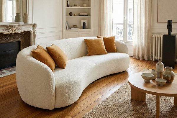 Salon avec canapé bien proportionné