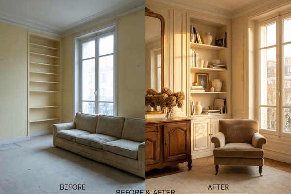 Intérieur harmonieux avec proportions de couleurs équilibrées